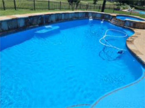 Freshly painted swimming pool